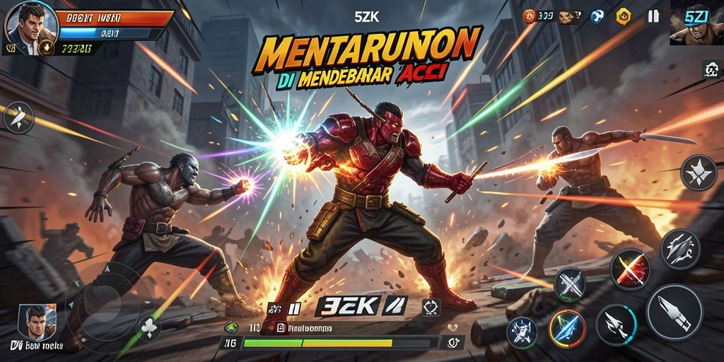 Tangkapan layar dari gameplay seru 5ZK dengan aksi bertarung menegangkan.