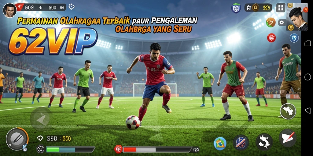 Gameplay 62VIP yang menegangkan di lapangan olahraga.