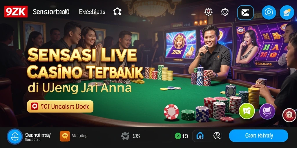 Tampilan permainan Live Casino yang menegangkan di 9ZK.