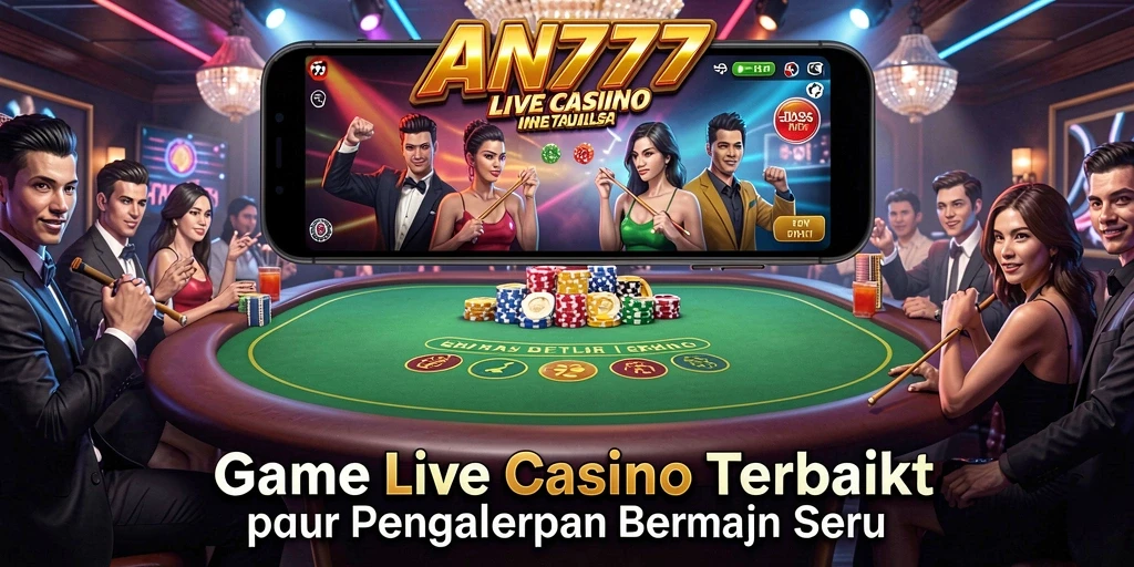Tampilan permainan Live Casino AN777 yang mengasyikkan dan interaktif.