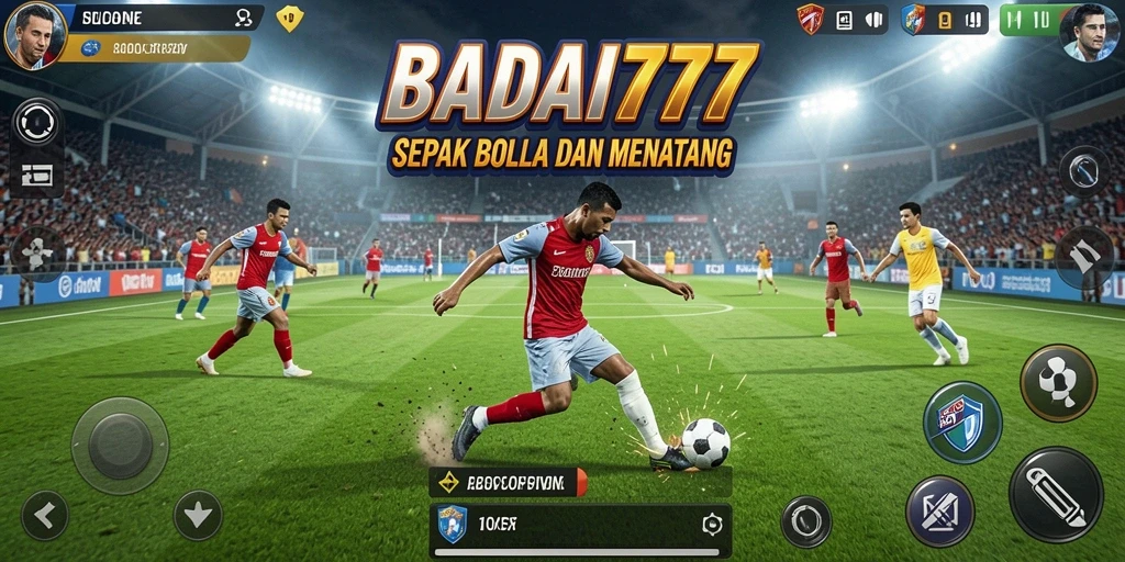 Gameplay seru dalam pertandingan sepak bola yang mendebarkan.