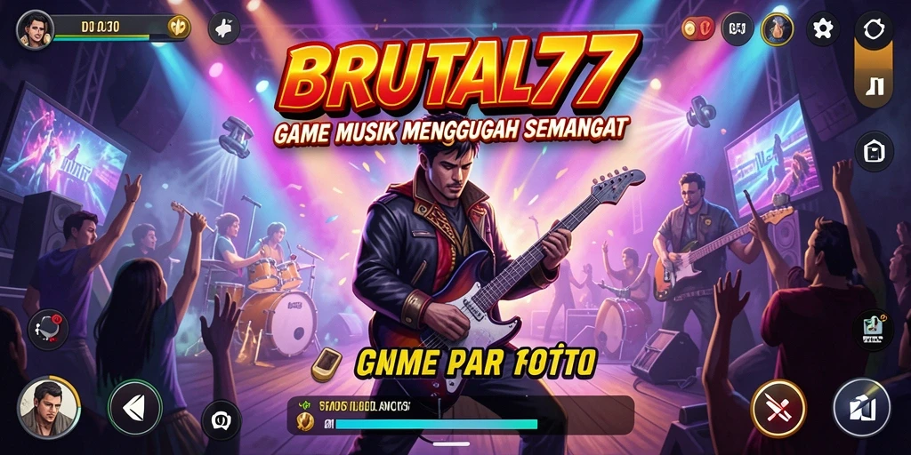 Tampilan gameplay <strong>BRUTAL77</strong> yang penuh warna dan dinamis.