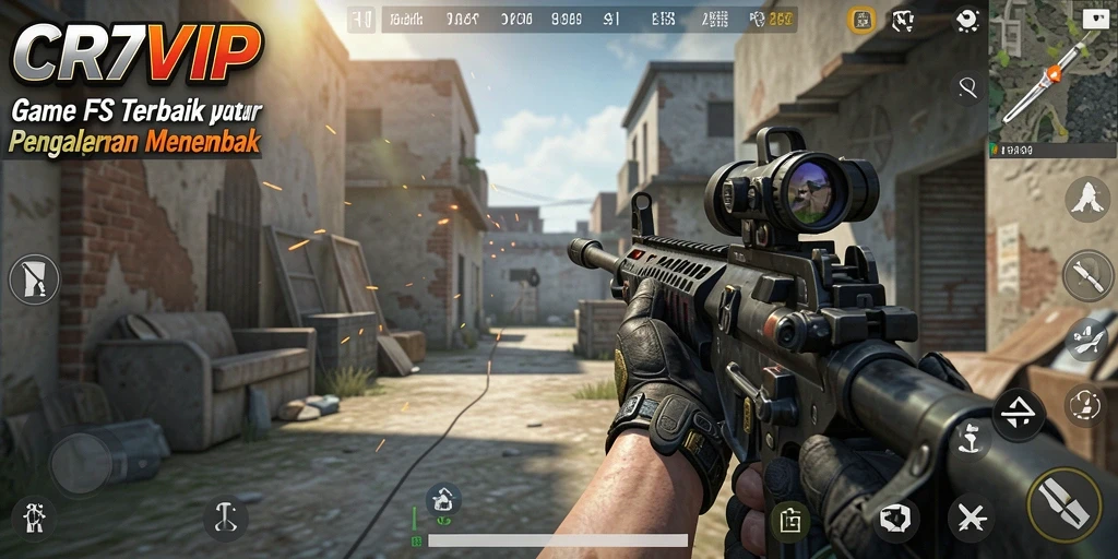 Tampilan gameplay mendebarkan dari CR7VIP dengan aksi menembak intens.