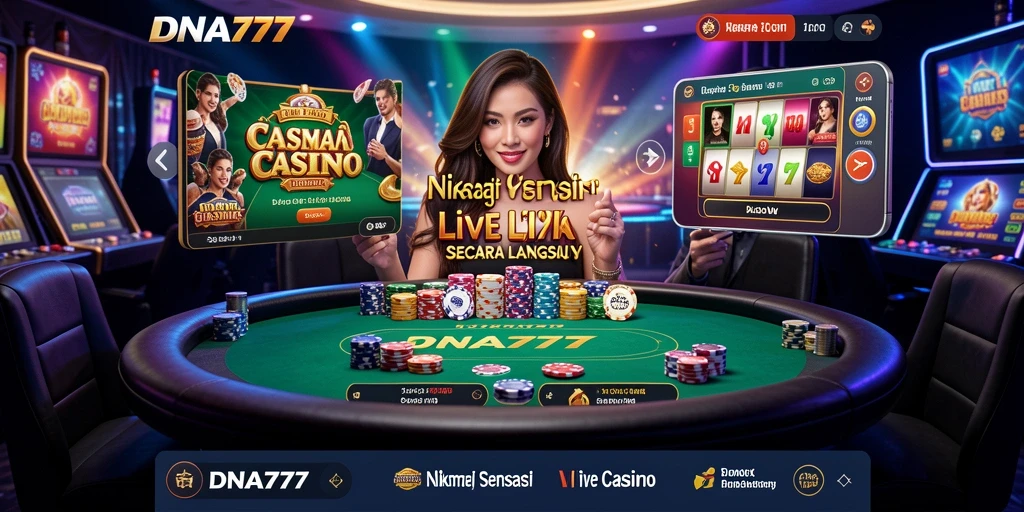 Tampilan gameplay Live Casino yang mendebarkan dari DNA777.