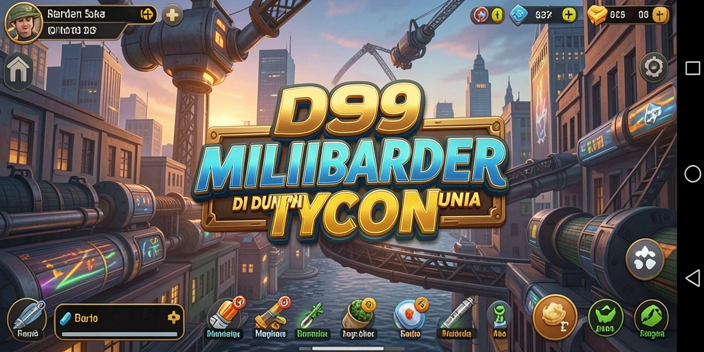 Tangkapan layar gameplay DS99 menampilkan manajemen bisnis yang dinamis.