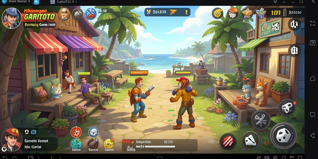 Screenshot menunjukkan gameplay menyenangkan dari GARITOTO dengan grafik cerah.