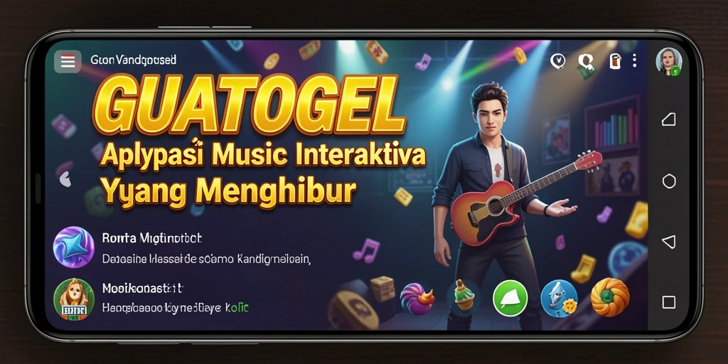 Screenshot gameplay GUATOGEL yang menunjukkan interaksi musik yang menarik.