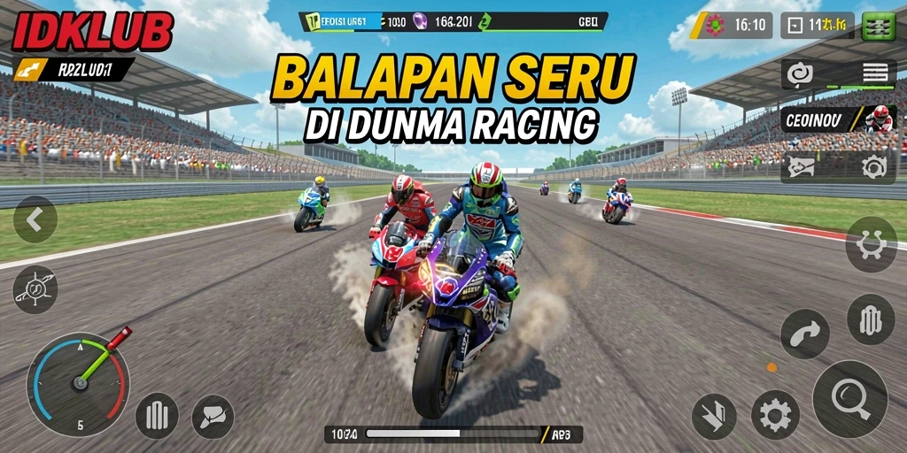 Tampilan gameplay balapan yang menarik di IDKLUB.