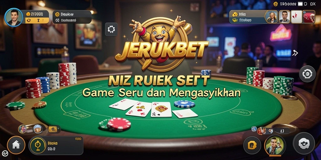Screenshot gameplay JERUKBET dengan suasana Poker yang seru.