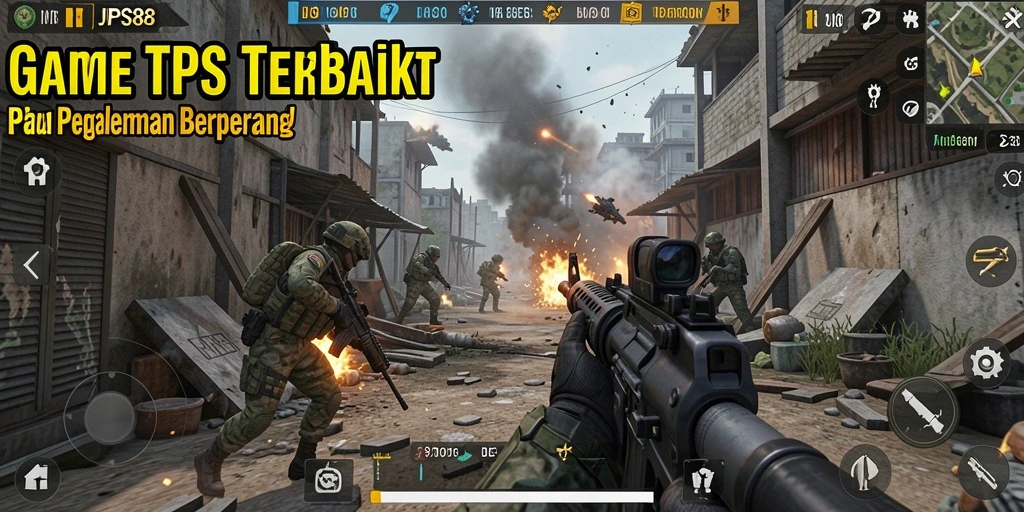 Screenshot gameplay JPS88 menampilkan aksi tembak-menembak yang intens.