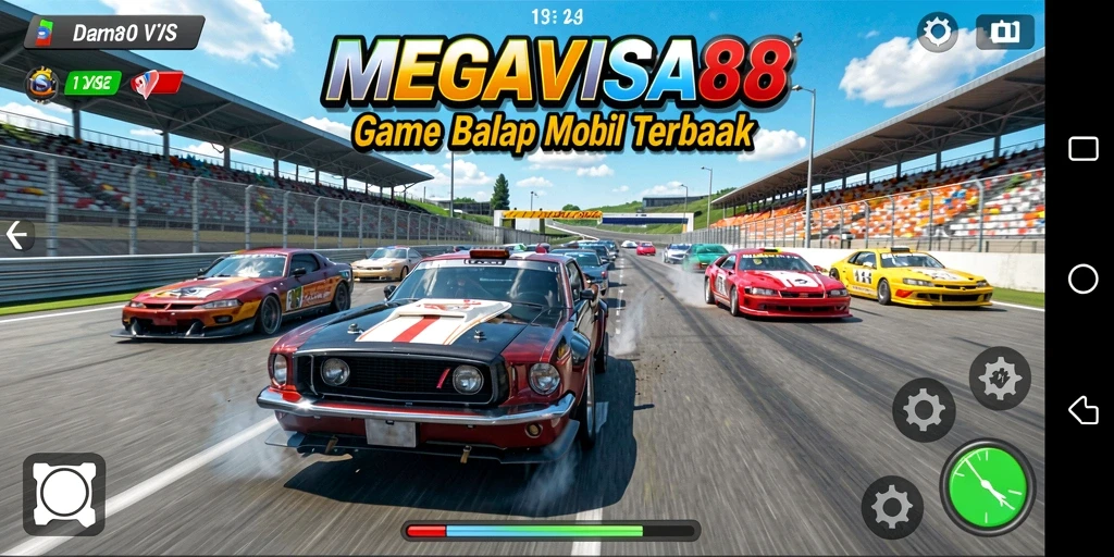 Tampilan menarik gameplay balap MEGAVISA88 yang mendebarkan.