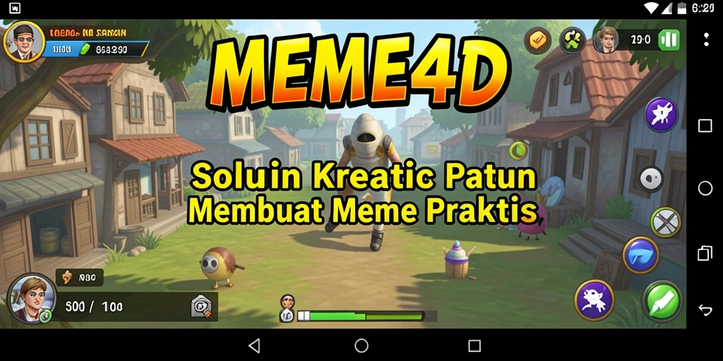 Tampilan utama aplikasi MEME4D saat membuat meme kreatif.