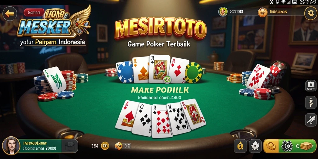 Tampilan menarik dari gameplay game Poker MESIRTOTO yang seru.