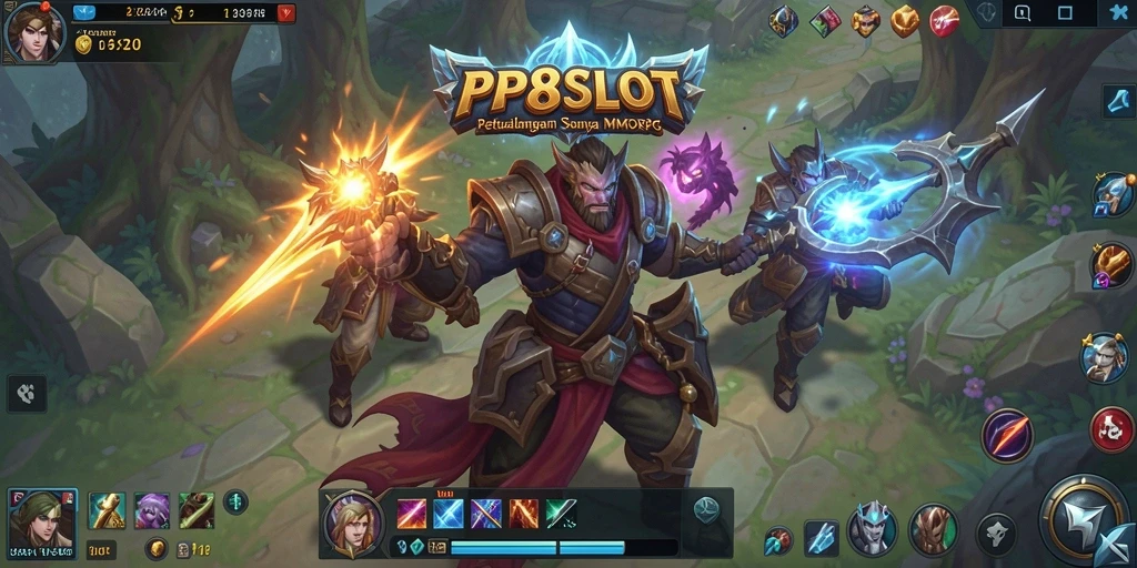 Screenshot utama PP8SLOT menampilkan aksi seru dalam game MMORPG.