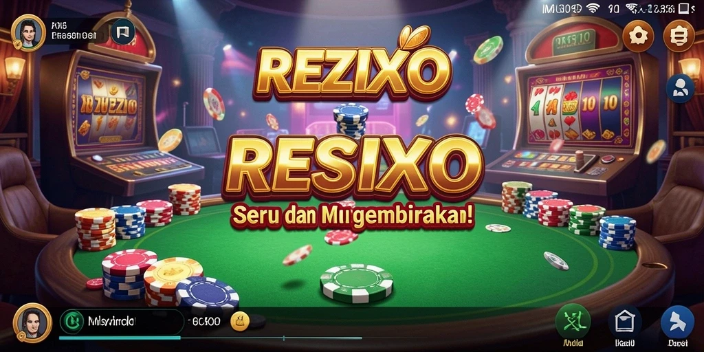 Tampilan gameplay seru dalam REZIXO yang menampilkan berbagai permainan Kasino.