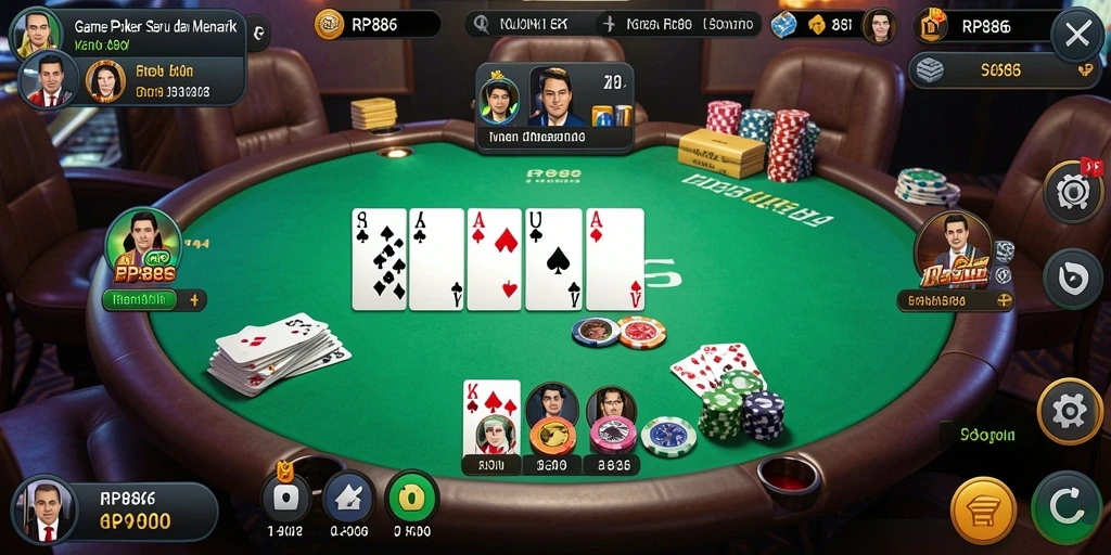 Tampilan menakjubkan dari gameplay Poker di RP886.