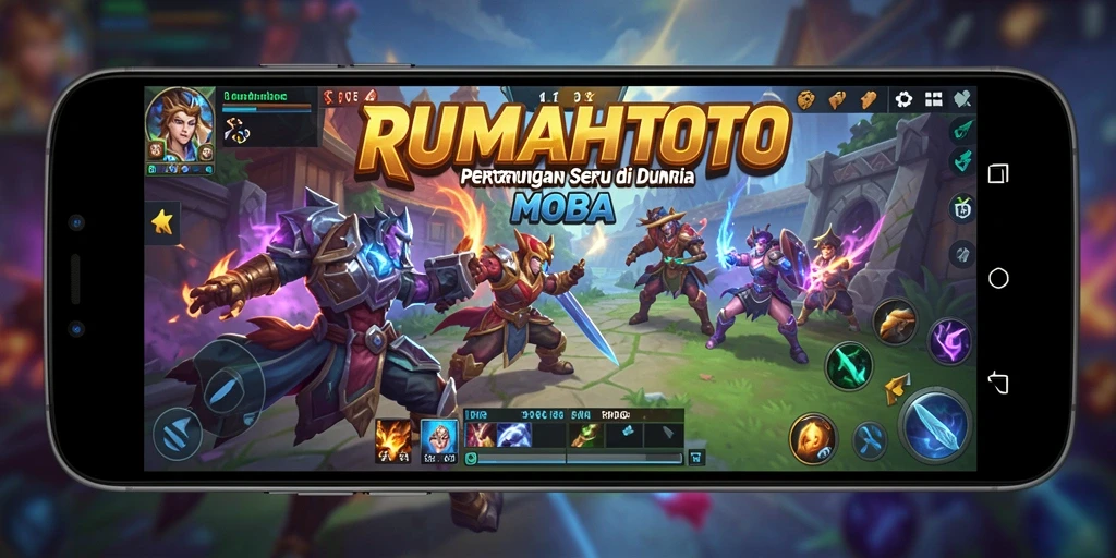 Gameplay seru di RUMAHTOTO dengan aksi pertarungan tim.