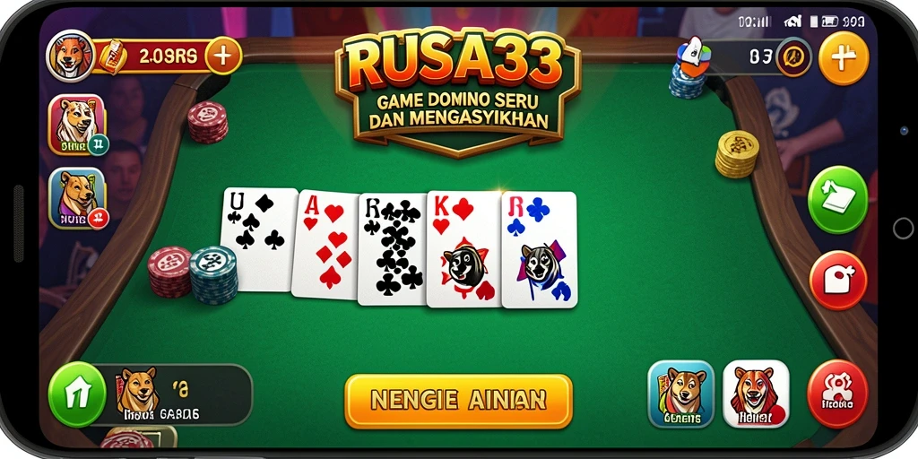 Tampilan gameplay seru di RUSA33 dengan permainan Domino menantang.