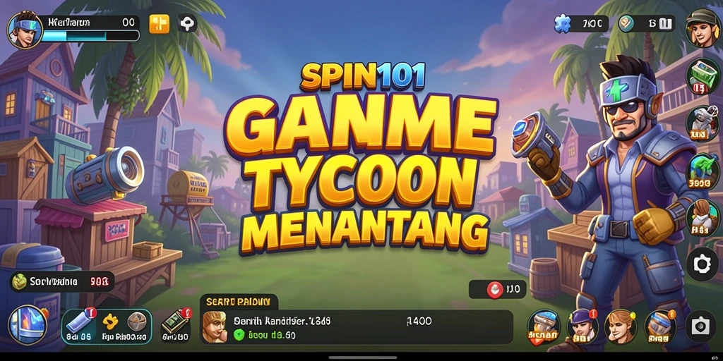 Tangkapan layar gameplay SPIN101 menampilkan elemen strategis Tycoon.