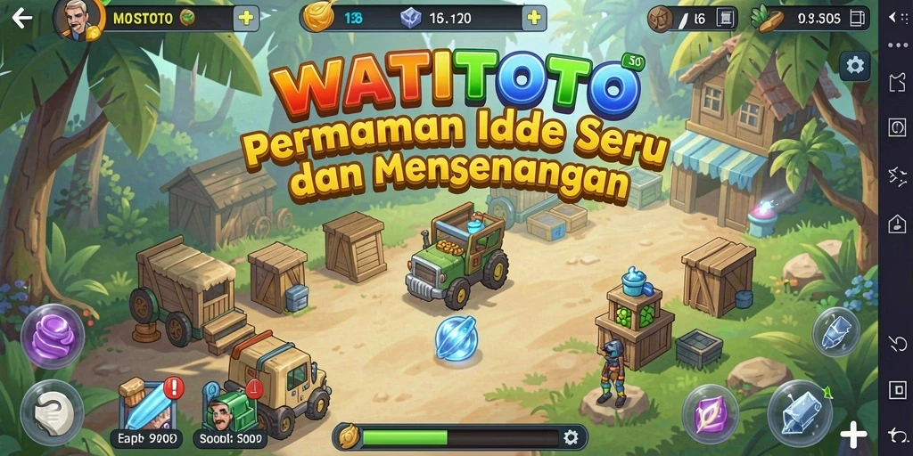 Tampilan gameplay WATITOTO yang menawan dengan karakter aktif.